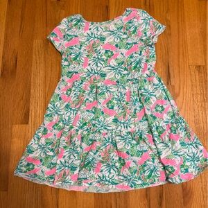 Lilly Pulitzer Pink and Green Floral Girls Dress